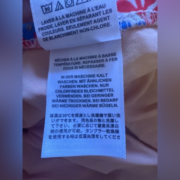 J Crew Factory Pink Floral Printed Strapless One Piece Swimsuit Womens Size M - Picture 5 of 16